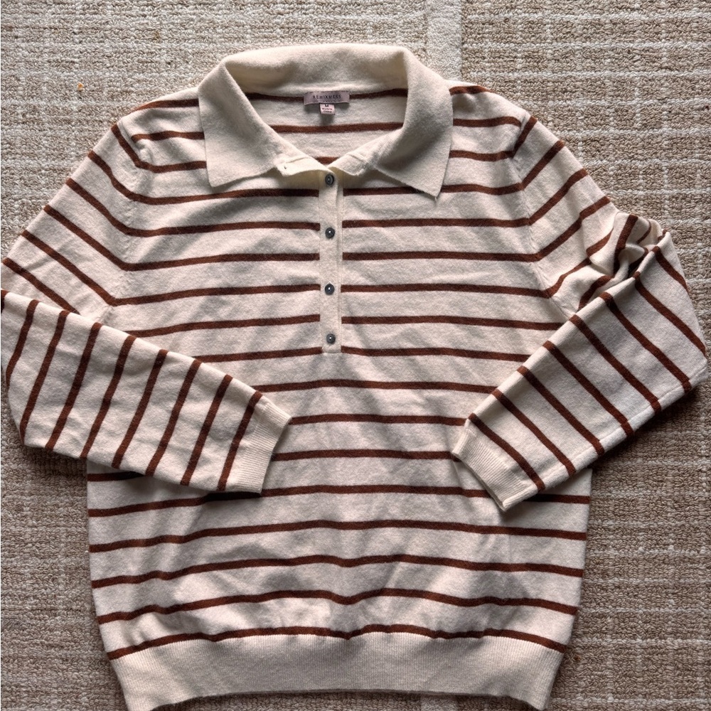 Striped Cream and Brown Women’s Sweater